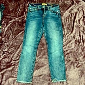 7 for All Mankind b(air) Authentic Roxanne Ankle Skinny with fringed ankles